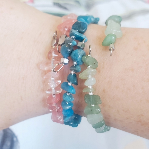 Terra Moda - Tree of Life Chunky Gemstone Bangles - Picture 7 of 14